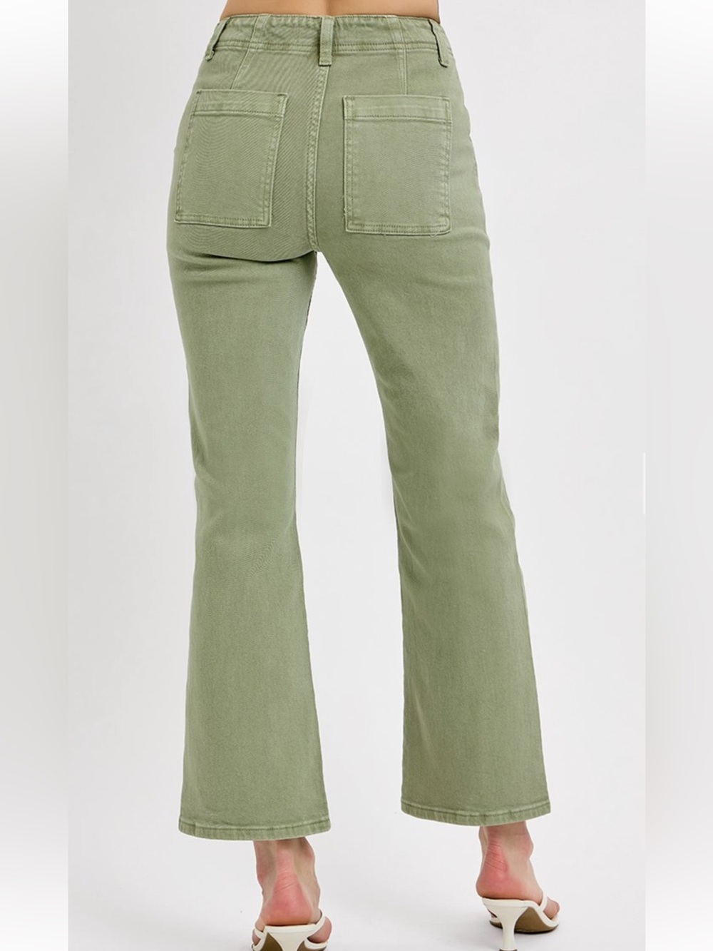 451 ❤️ RISEN HIGH RISE ANKLE FLARE PATCH POCKET PANTS - Picture 2 of 3